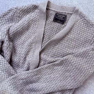 Abercrombie & Fitch Cable Knit Open Front Cardigan Sweater Long‎ | Sz S